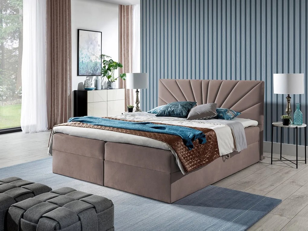 Kontinentálna posteľ Borneo 4, Rozmer postele: 140x200, Dostupné poťahy: Kronos 34