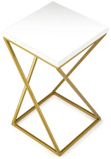 Stojan na kvety LOFT 40x24 cm zlatá/biela