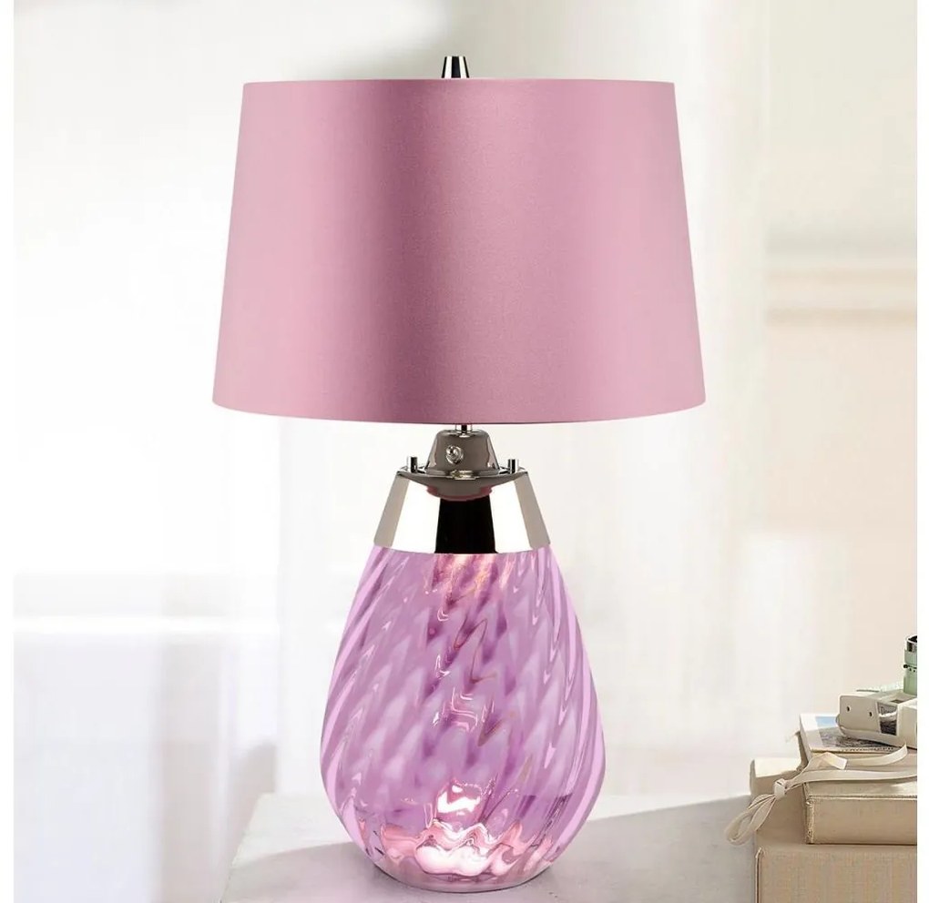 Elstead LENA-TL-S-PLUM - LED Stolná lampa LENA 1xE27/60W/230V + 1xGU10/7W ružová