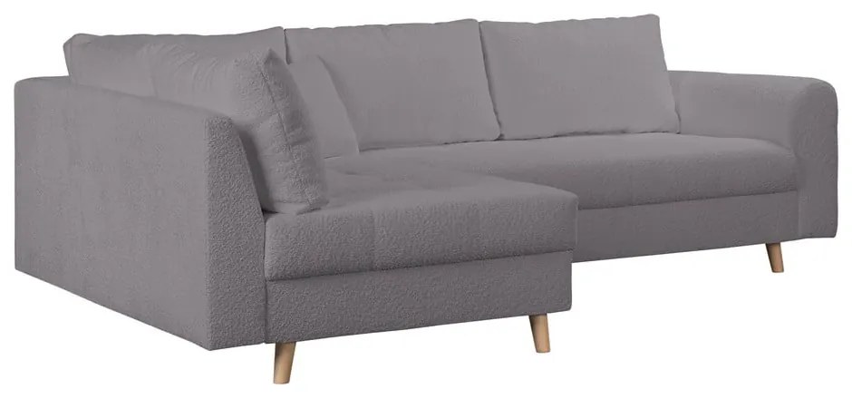 Tmavosivá rohová pohovka z textílie buklé (ľavý roh) Ariella – Ropez