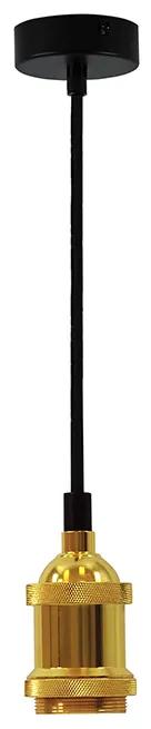PLX Závesná objímka na žiarovku STOCKTON, 1xE27, 60W, zlatá, 100cm