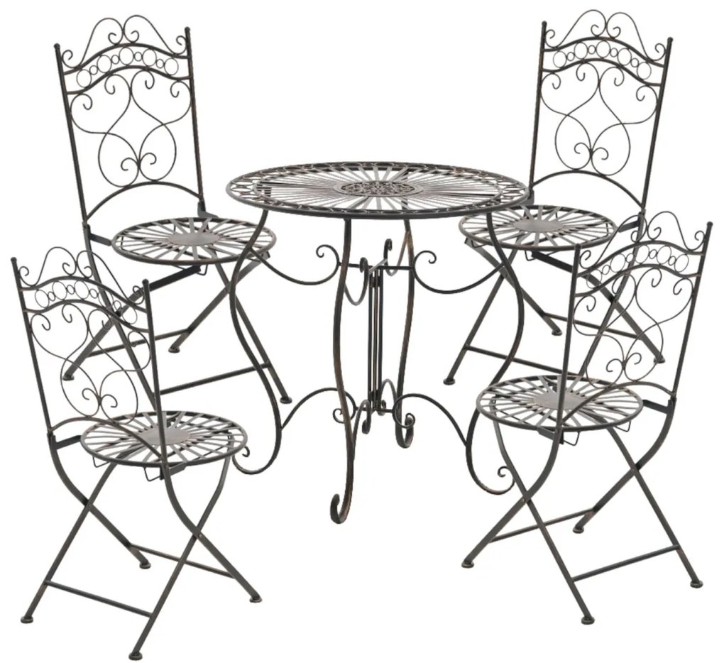 Kovová stolička skladacia Indra (SET 2 ks) - Bronzová