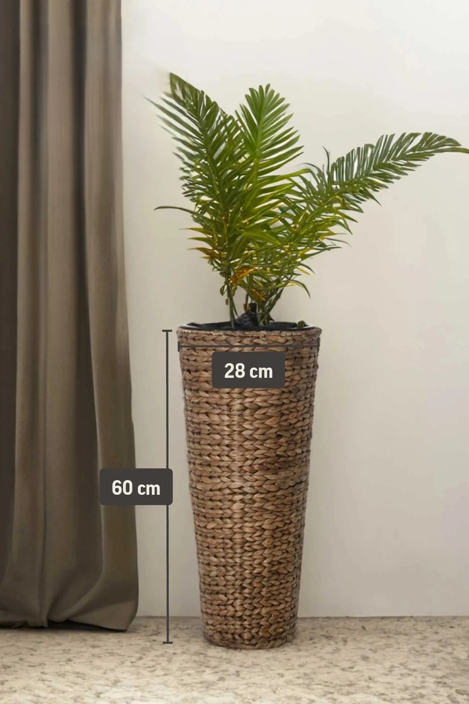 Kvetináč CLASSIC ROUND, vodný hyacint, výška 60 cm, hnedý