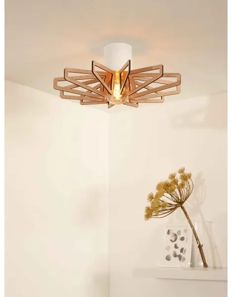 Lucide 77184/45/31 - Stropné svietidlo ZIDANE 1xE27/15W/230V biela/hnedá