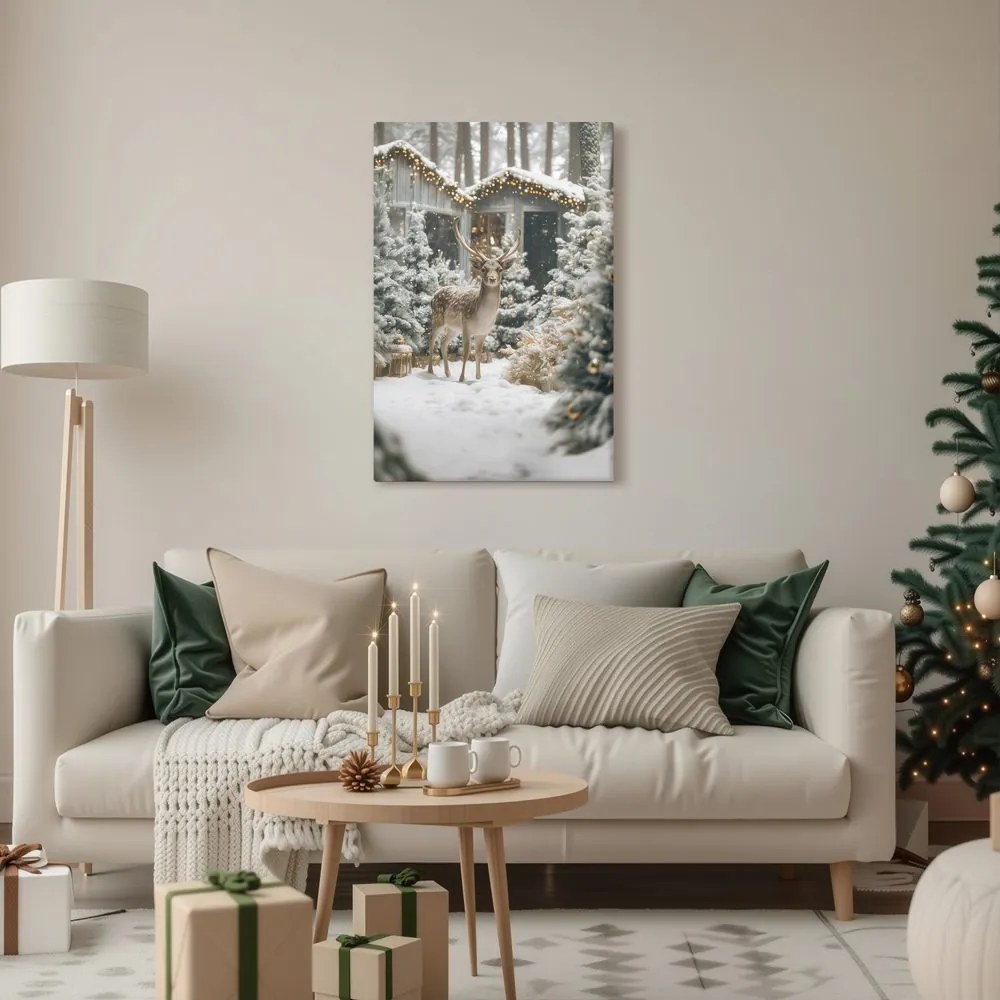 Vianočný obraz zimná rozprávka v lese