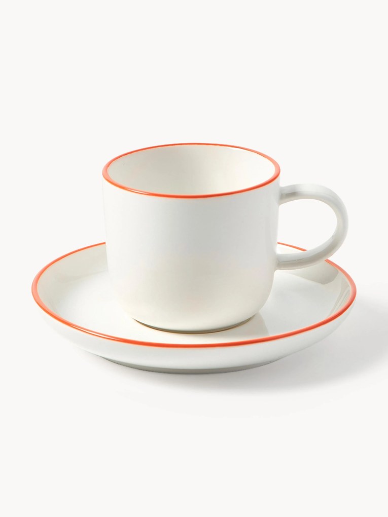 Porcelánové šálky na espresso's podšálkami Facile, 2 ks