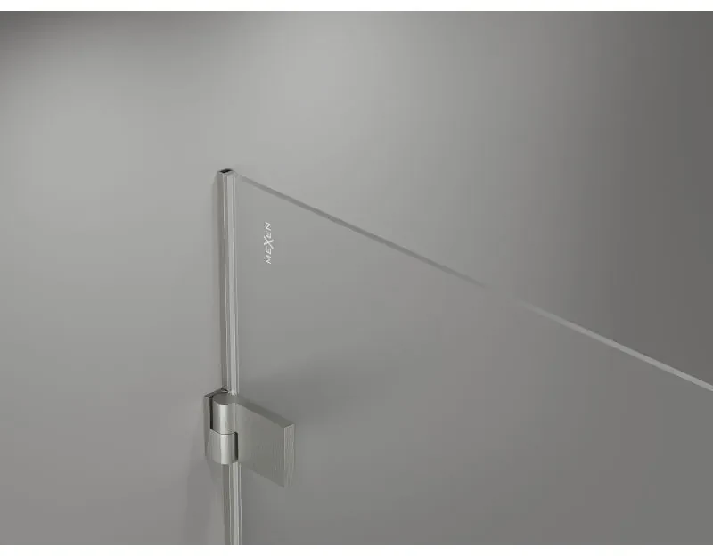 Mexen Lunar-B Duo výklopný sprchový kút 80 x 75 cm, číre sklo, brúsená oceľ, 832-080L-075P-97-00