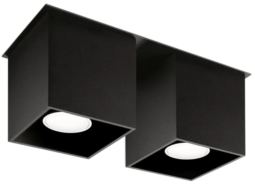 Stropné svietidlo Quad, 2x čierne kovové tienidlo