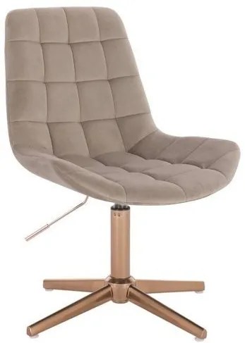 LuxuryForm DESIGN Stolička PARIS VELUR na zlatom kríži - latte