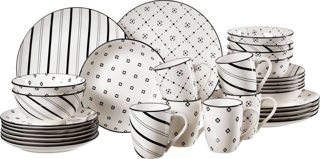 XXXLutz KOMBINOVANÝ SERVIS 30-dielne, porcelán keramika Ritzenhoff Breker - Jedálenské sety - 003417076901