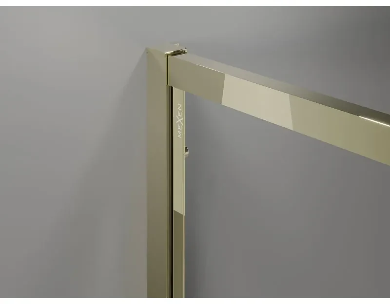 Mexen Exo, výklopné sprchové dvere 90 cm, číre sklo, zlatá, 819-090-000-50-00
