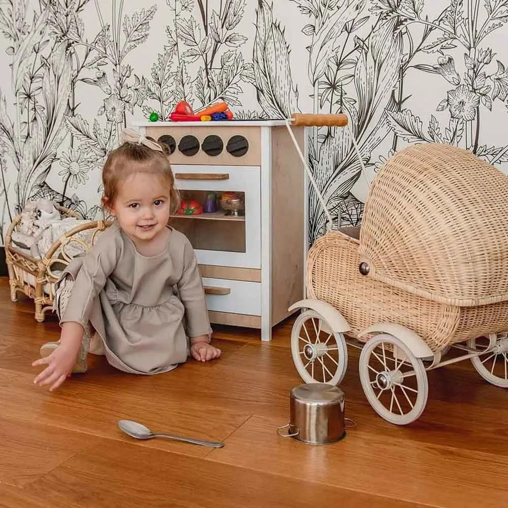 Tapeta kúzelná lúka čiernobiela 280x100 cm