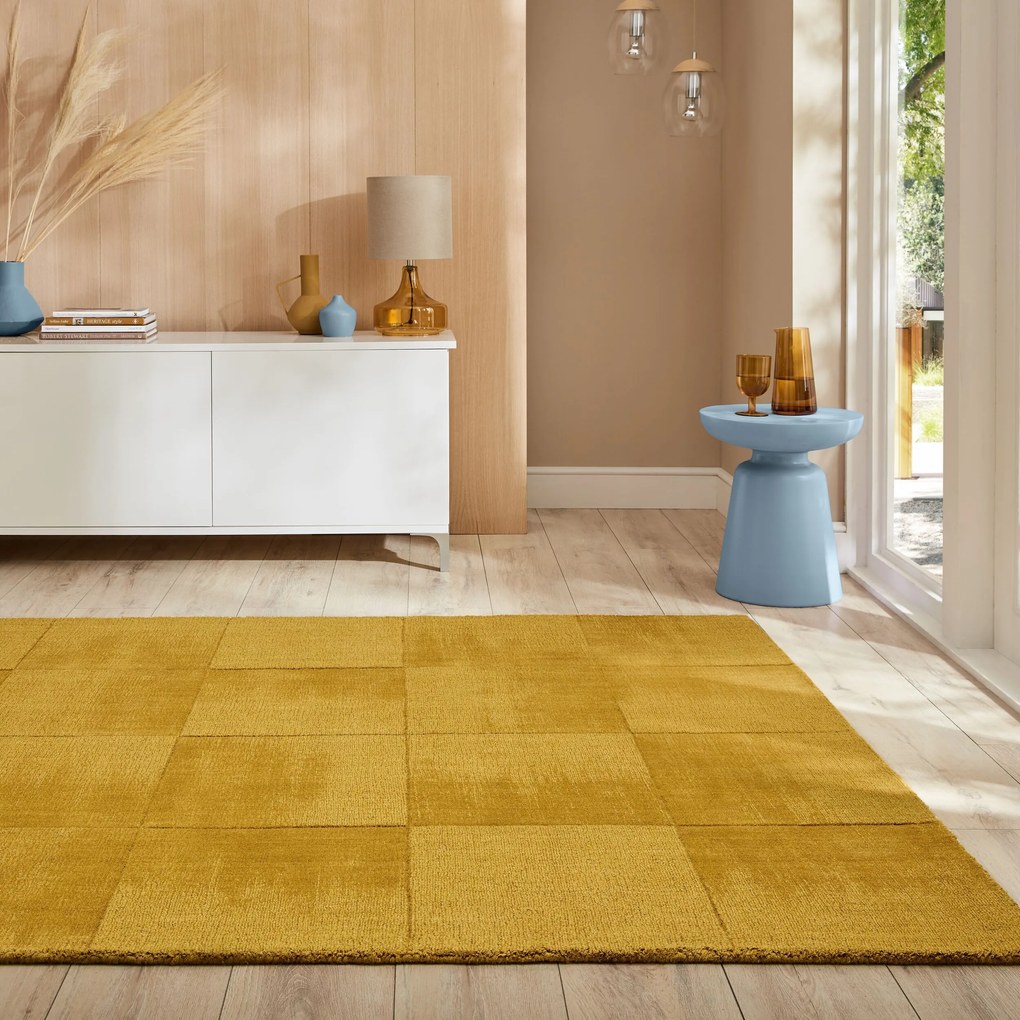 Flair Rugs, Kusový koberec Demi Check Ombre Yellow, 200x290, žltá, obývacia izba