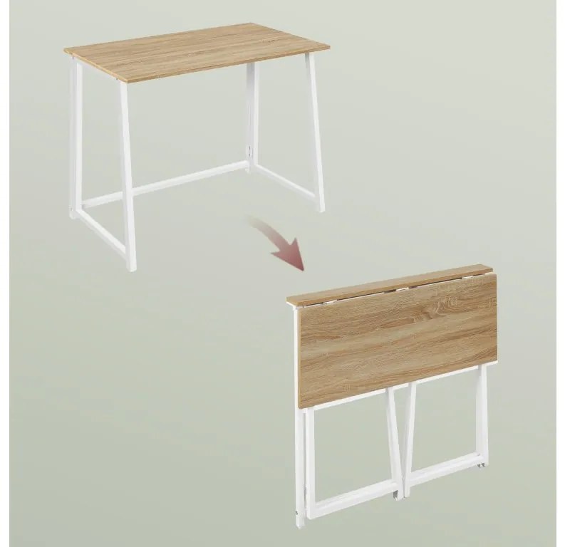 Počítačový stôl MAX - dub sonoma / biele nohy