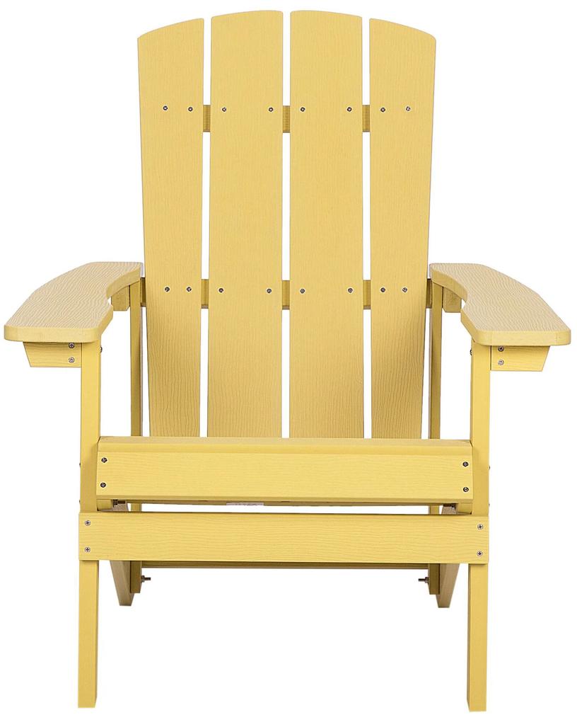 Záhradná stolička v žltej farbe ADIRONDACK Beliani