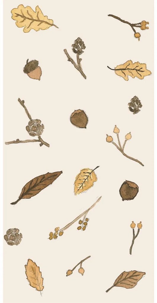 IB Laursen Servírovacie obrúsky AUTUMN LEAVES 40x40 cm, 16 ks