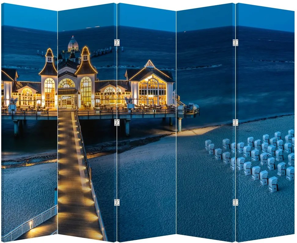 Paraván - Hotel na pláži (210x170 cm)