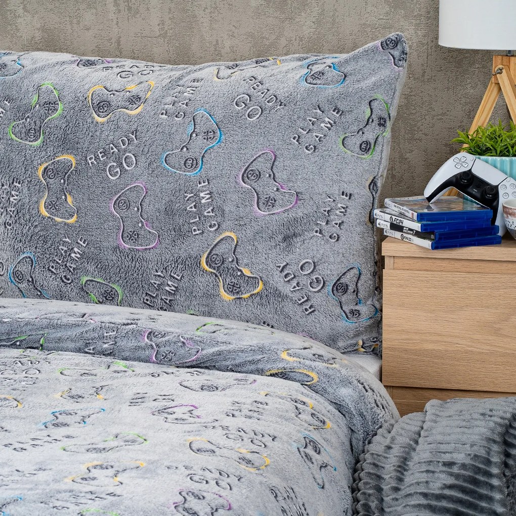 4Home Svietiace obliečky mikroflanel Games, 140 x 200 cm, 70 x 90 cm