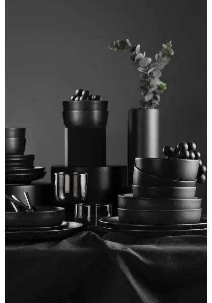 18-dielna jedálenská sada čierna/porcelán