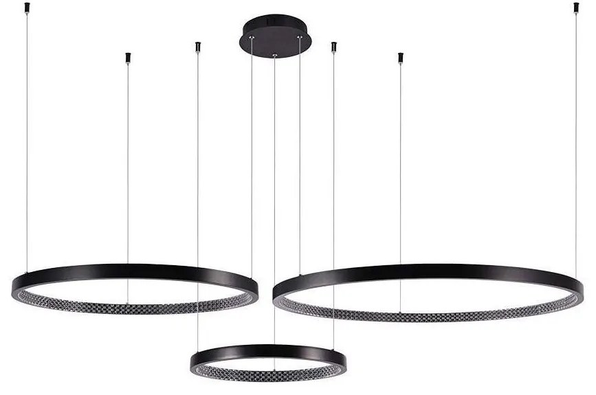 LED Luster na lanku 3xLED/19W/230V 3000K čierna
