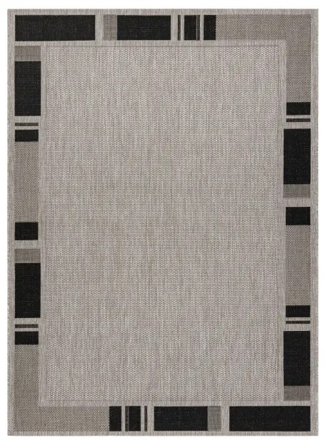 Koberec SIZAL FLOORLUX 20195 strieborný / čierny