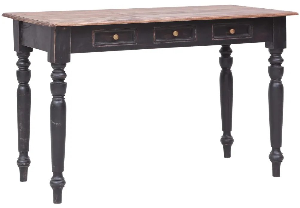 vidaXL Stôl s 3 zásuvkami 117x57x75 cm masívne mahagónové drevo
