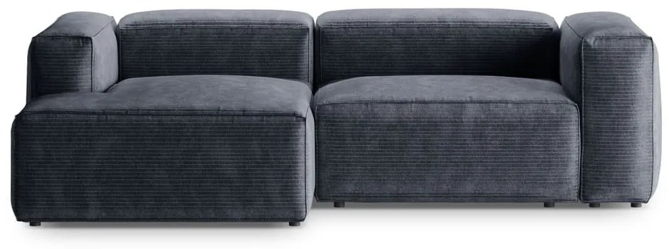 Sivomodrá menčestrová rohová pohovka (ľavý roh/s leňoškou) Bergano – Cosmopolitan Design