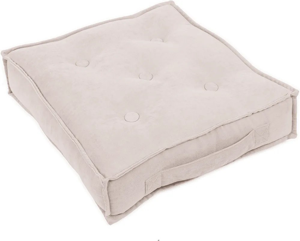 Prešívaný puf tmavo béžová 46x46x13cm