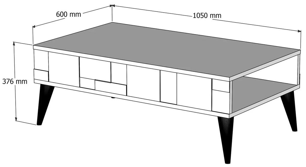 Dizajnový konferenčný stolík Mahola 105 cm orech / antracitový