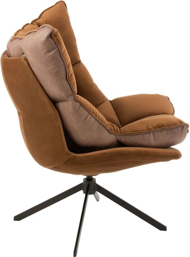 Hnedé zamatové relaxačné kreslo Chair Relax Bubby Brown - 78*73*92cm