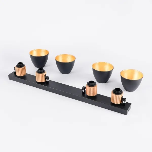 Brilagi - Bodové svietidlo ODENSE 4xE14/10W/230V drevo/čierna