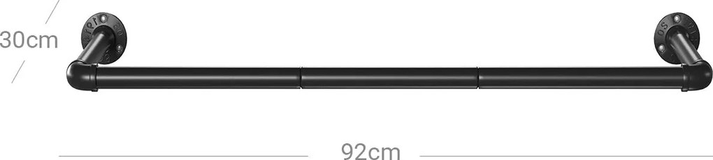 Nástenné vešiaky na šaty, sada 2 ks, čierne