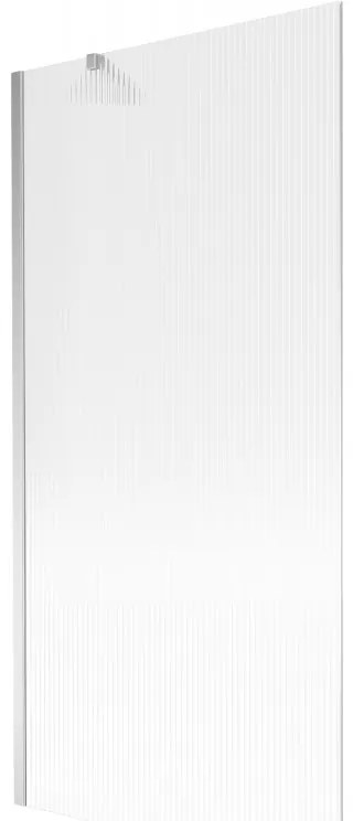 Mexen Next, vaňová zástena 1-krídlová 90 x 150 cm, fixné krídlo, 6 mm sklo s pruhmi, chrómový profil, 895-090-000-00-09-01