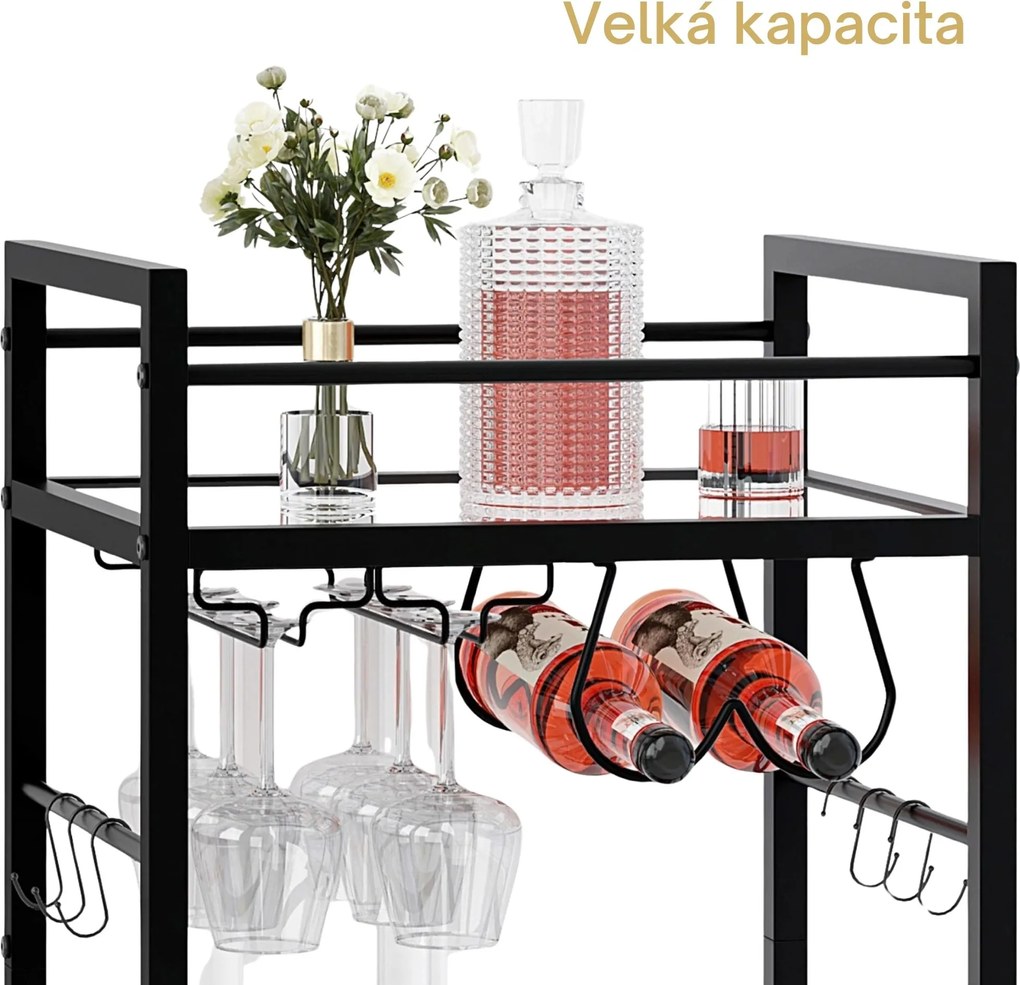 Servírovací vozík Houseland Phil černý