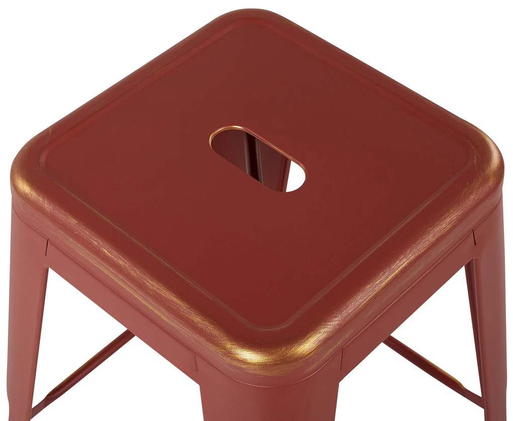 Sada 2 oceľových barových stoličiek 76 cm červená/zlatá CABRILLO Beliani