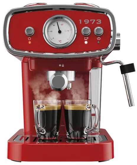 SILVERCREST® KITCHEN TOOLS Espresso kávovar Retro 1973 SEML 1050 A1, červený (100364510)
