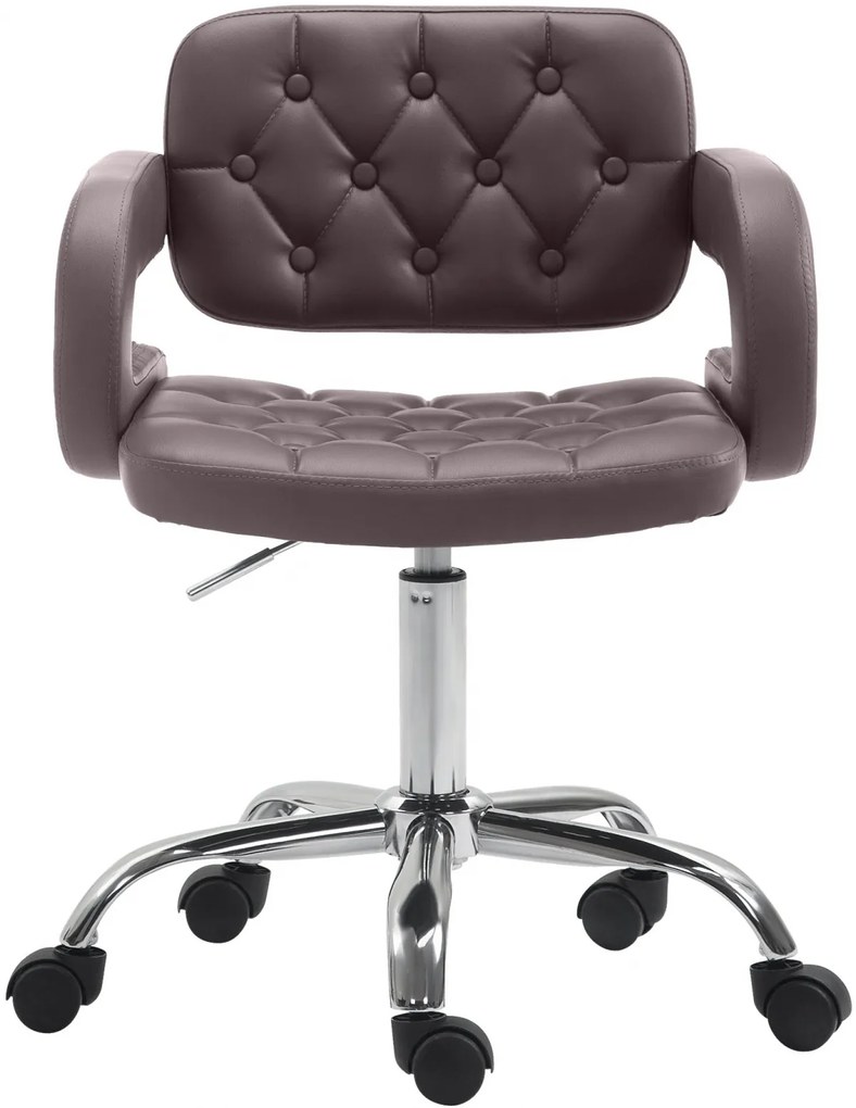 Design-Shop Pracovná stolička Dublin - koženka - Hnedá