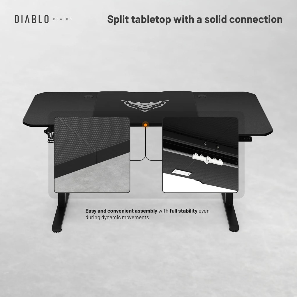 Výškovo Nastaviteľný Stôl Diablo X-Tensio 1600 Čierny