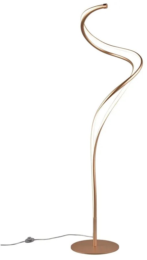 LED stojacia lampa s kovovým tienidlom v zlatej farbe (výška 160 cm) Nala – Trio Select