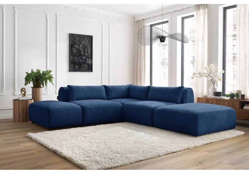 Tmavomodrá rohová pohovka (variabilná) Jeanne - Bobochic Paris