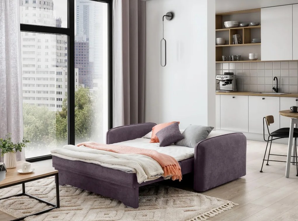 Rozkladacia dvojmiestna pohovka LAINE, svetlofialová