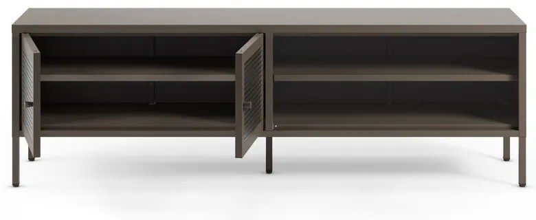 Sivý kovový TV stolík 160x50x35 cm Layna – Marckeric