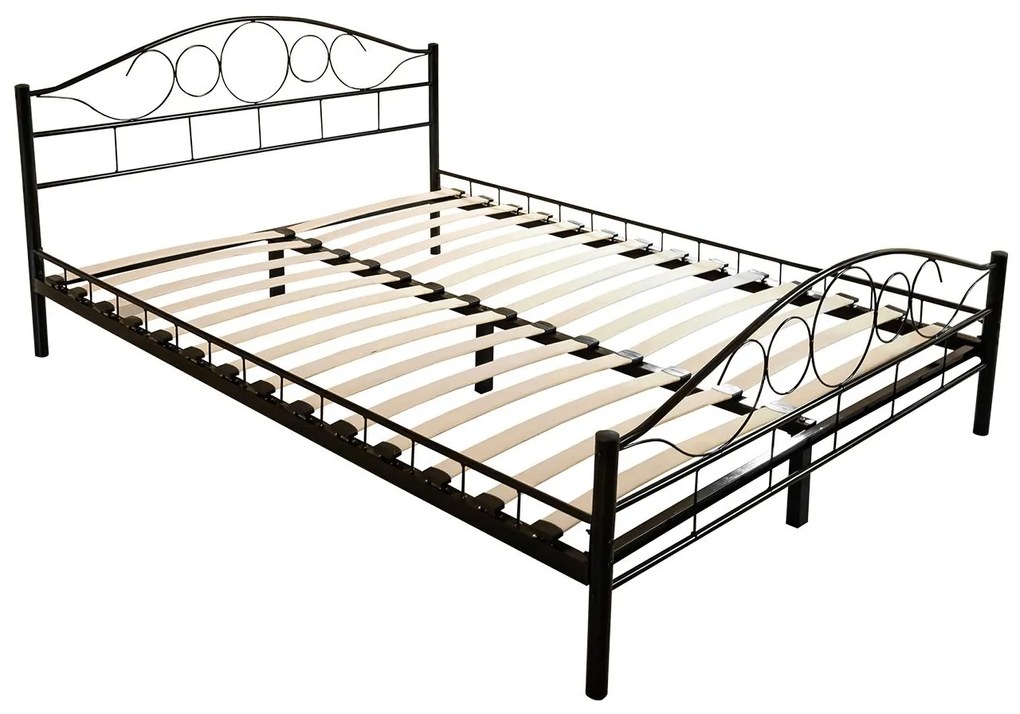 Kovová posteľ Mirioda, Rozmer postele: 140x200, Farba: biela