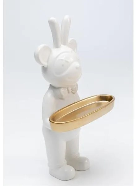 Butler Bear dekorácia bielo-zlatá 29 cm