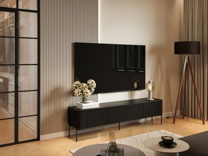 TV stolík Vera 190 cm čierny