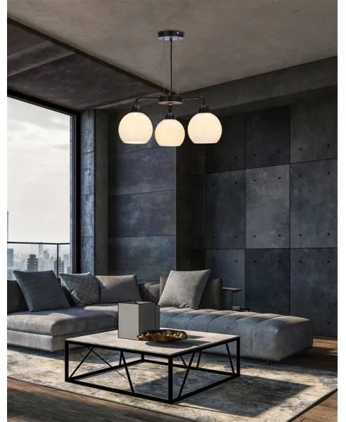 Luster na lanku CALDERA 3xE27/60W/230V čierna