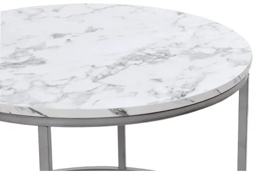 SADA 2x Konferenčný stolík PAOLA pr. 38/60 cm šedá/dekor mramoru