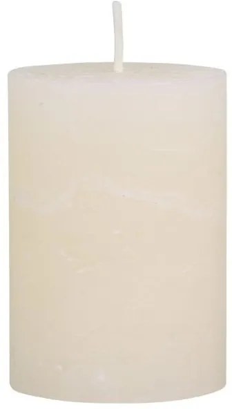 Krémová široká sviečka Rustic pillar - Ø 7 * 10cm