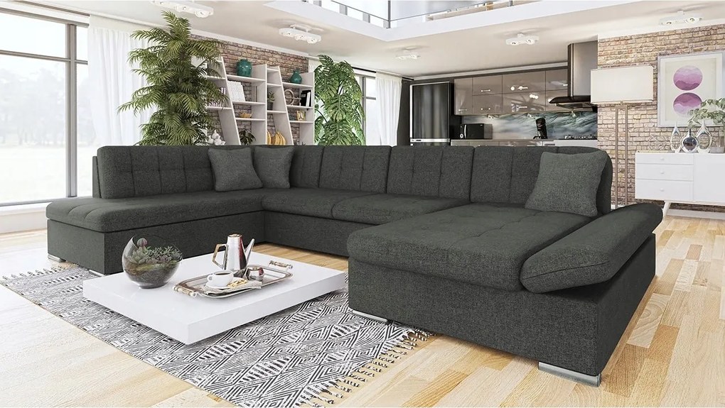Rohová sedačka Calla (p) U (sivá grafit)