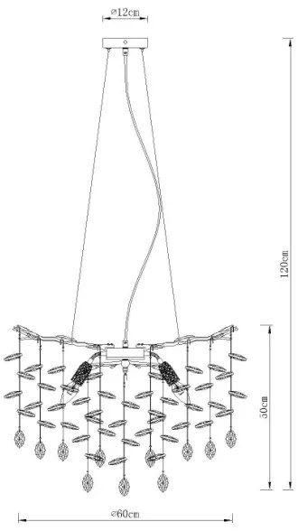 Globo 64138H1S - Luster na lanku QUEENA 8xE14/40W/230V, strieborný